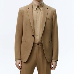 Zara Blazer Single Breasted One Button 4Way Stretch | Color Tan Size Men’s 42